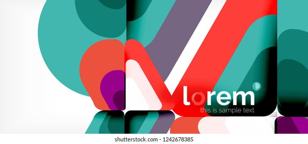 Abstract background - multicolored geometric shapes modern design. Trendy abstract layout template for business or technology presentation or web brochure cover, wallpaper. Vector illustration