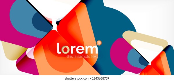 Abstract background - multicolored geometric shapes modern design. Trendy abstract layout template for business or technology presentation or web brochure cover, wallpaper. Vector illustration