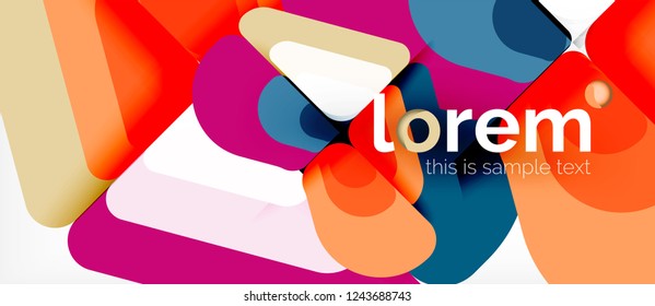 Abstract background - multicolored geometric shapes modern design. Trendy abstract layout template for business or technology presentation or web brochure cover, wallpaper. Vector illustration