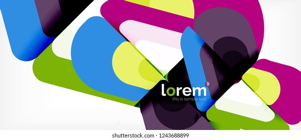 Abstract background - multicolored geometric shapes modern design. Trendy abstract layout template for business or technology presentation or web brochure cover, wallpaper. Vector illustration