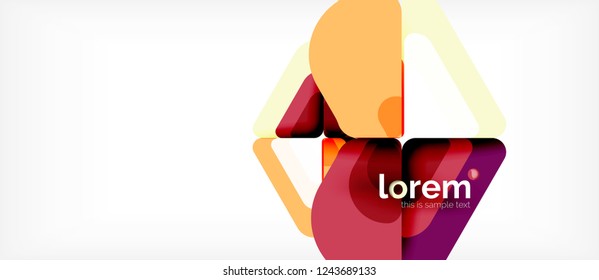 Abstrakter Hintergrund - mehrfarbige geometrische Formen, modernes Design. Trendy abstrakte Layout-Vorlage für Geschäfts- oder Technologiepräsentation oder Web-Broschüre Titelbild, Bildschirmhintergrund. Vektorgrafik