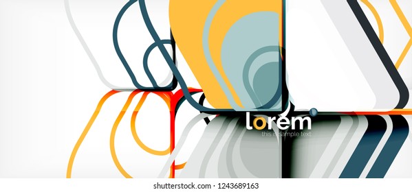Fondo abstracto - formas geométricas multicolores diseño moderno. Plantilla de diseño abstracto de moda para presentación de negocios o tecnología o portada de folletos web, fondo de pantalla. Ilustración del vector