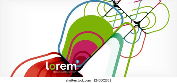 Abstrakter Hintergrund - mehrfarbige geometrische Formen, modernes Design. Trendy abstrakte Layout-Vorlage für Geschäfts- oder Technologiepräsentation oder Web-Broschüre Titelbild, Bildschirmhintergrund. Vektorgrafik