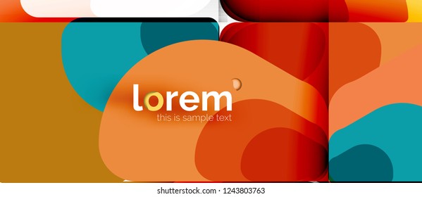 Fondo abstracto - formas geométricas multicolores diseño moderno. Plantilla de diseño abstracto de moda para presentación de negocios o tecnología o portada de folletos web, fondo de pantalla. Ilustración del vector