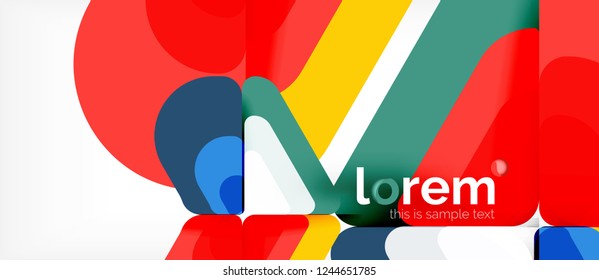 Abstract background - multicolored geometric shapes modern design. Trendy abstract layout template for business or technology presentation or web brochure cover, wallpaper. Vector illustration