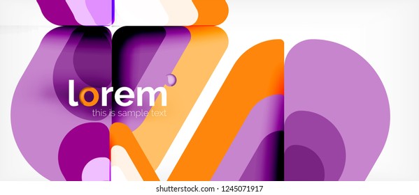 Abstrakter Hintergrund - mehrfarbige geometrische Formen, modernes Design. Trendy abstrakte Layout-Vorlage für Geschäfts- oder Technologiepräsentation oder Web-Broschüre Titelbild, Bildschirmhintergrund. Vektorgrafik