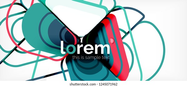 Abstract background - multicolored geometric shapes modern design. Trendy abstract layout template for business or technology presentation or web brochure cover, wallpaper. Vector illustration