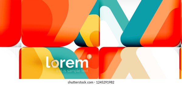 Fundo abstrato - formas geométricas multicoloridas design moderno. Modelo de layout abstrato moderno para apresentação de negócios ou tecnologia ou capa de brochura da web, papel de parede. Ilustração vetorial