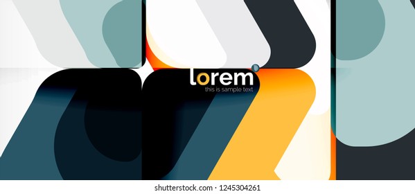 Fondo abstracto - formas geométricas multicolores diseño moderno. Plantilla de diseño abstracto de moda para presentación de negocios o tecnología o portada de folletos web, fondo de pantalla. Ilustración del vector