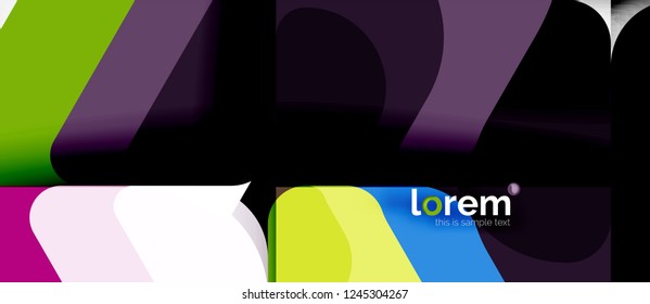 Abstrakter Hintergrund - mehrfarbige geometrische Formen, modernes Design. Trendy abstrakte Layout-Vorlage für Geschäfts- oder Technologiepräsentation oder Web-Broschüre Titelbild, Bildschirmhintergrund. Vektorgrafik