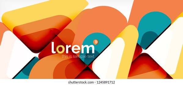 Abstract background - multicolored geometric shapes modern design. Trendy abstract layout template for business or technology presentation or web brochure cover, wallpaper. Vector illustration