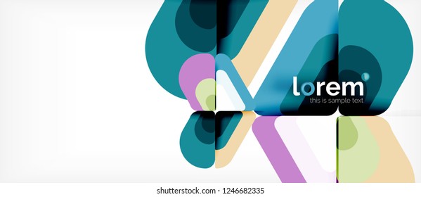 Abstrakter Hintergrund - mehrfarbige geometrische Formen, modernes Design. Trendy abstrakte Layout-Vorlage für Geschäfts- oder Technologiepräsentation oder Web-Broschüre Titelbild, Bildschirmhintergrund. Vektorgrafik