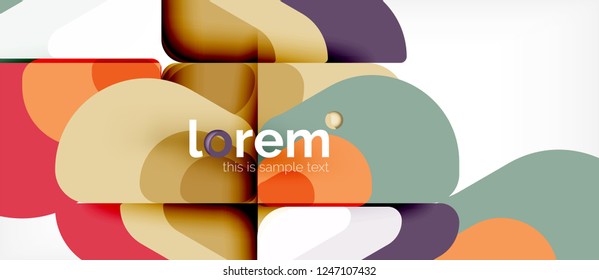 Fondo abstracto - formas geométricas multicolores diseño moderno. Plantilla de diseño abstracto de moda para presentación de negocios o tecnología o portada de folletos web, fondo de pantalla. Ilustración del vector