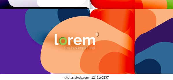 Abstrakter Hintergrund - mehrfarbige geometrische Formen, modernes Design. Trendy abstrakte Layout-Vorlage für Geschäfts- oder Technologiepräsentation oder Web-Broschüre Titelbild, Bildschirmhintergrund. Vektorgrafik
