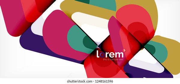 Abstract background - multicolored geometric shapes modern design. Trendy abstract layout template for business or technology presentation or web brochure cover, wallpaper. Vector illustration