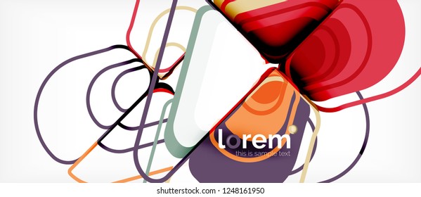 Abstract background - multicolored geometric shapes modern design. Trendy abstract layout template for business or technology presentation or web brochure cover, wallpaper. Vector illustration