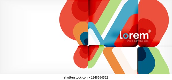 Fondo abstracto - formas geométricas multicolores diseño moderno. Plantilla de diseño abstracto de moda para presentación de negocios o tecnología o portada de folletos web, fondo de pantalla. Ilustración del vector