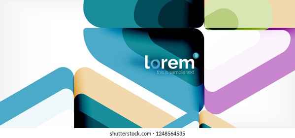 Fondo abstracto - formas geométricas multicolores diseño moderno. Plantilla de diseño abstracto de moda para presentación de negocios o tecnología o portada de folletos web, fondo de pantalla. Ilustración del vector