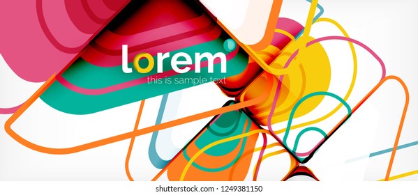 Abstract background - multicolored geometric shapes modern design. Trendy abstract layout template for business or technology presentation or web brochure cover, wallpaper. Vector illustration