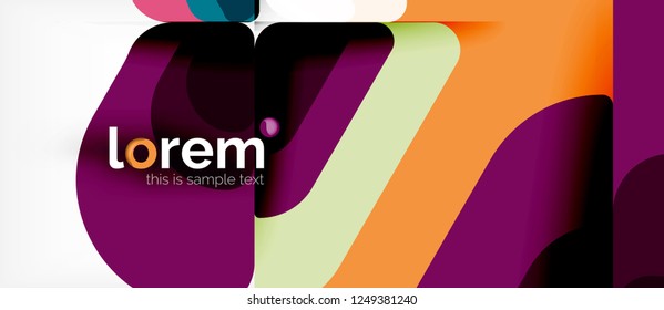 Fondo abstracto - formas geométricas multicolores diseño moderno. Plantilla de diseño abstracto de moda para presentación de negocios o tecnología o portada de folletos web, fondo de pantalla. Ilustración del vector