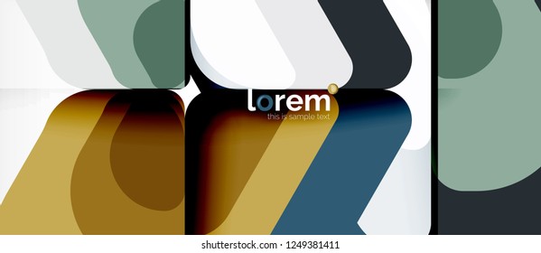 Abstrakter Hintergrund - mehrfarbige geometrische Formen, modernes Design. Trendy abstrakte Layout-Vorlage für Geschäfts- oder Technologiepräsentation oder Web-Broschüre Titelbild, Bildschirmhintergrund. Vektorgrafik