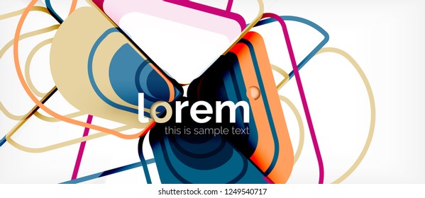 Abstract background - multicolored geometric shapes modern design. Trendy abstract layout template for business or technology presentation or web brochure cover, wallpaper. Vector illustration