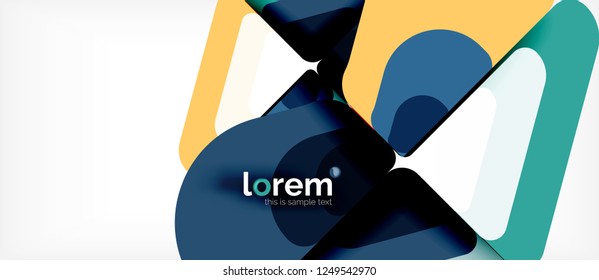Fundo abstrato - formas geométricas multicoloridas design moderno. Modelo de layout abstrato moderno para apresentação de negócios ou tecnologia ou capa de brochura da web, papel de parede. Ilustração vetorial