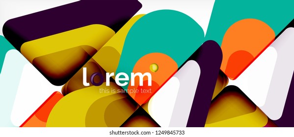 Abstract background - multicolored geometric shapes modern design. Trendy abstract layout template for business or technology presentation or web brochure cover, wallpaper. Vector illustration