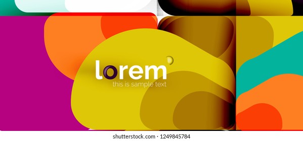 Fondo abstracto - formas geométricas multicolores diseño moderno. Plantilla de diseño abstracto de moda para presentación de negocios o tecnología o portada de folletos web, fondo de pantalla. Ilustración del vector