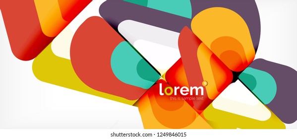 Abstract background - multicolored geometric shapes modern design. Trendy abstract layout template for business or technology presentation or web brochure cover, wallpaper. Vector illustration