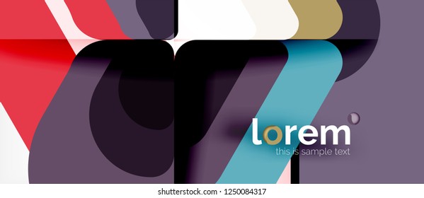 Fondo abstracto - formas geométricas multicolores diseño moderno. Plantilla de diseño abstracto de moda para presentación de negocios o tecnología o portada de folletos web, fondo de pantalla. Ilustración del vector