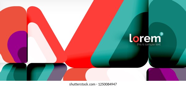 Fondo abstracto - formas geométricas multicolores diseño moderno. Plantilla de diseño abstracto de moda para presentación de negocios o tecnología o portada de folletos web, fondo de pantalla. Ilustración del vector