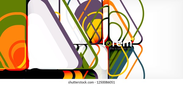 Abstract background - multicolored geometric shapes modern design. Trendy abstract layout template for business or technology presentation or web brochure cover, wallpaper. Vector illustration