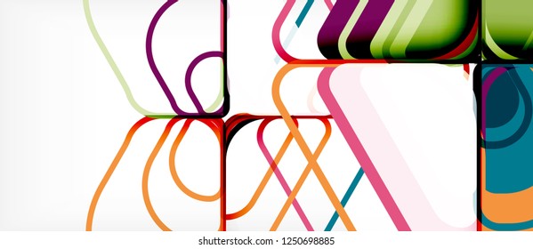 Fondo abstracto - formas geométricas multicolores diseño moderno. Plantilla de diseño abstracto de moda para presentación de negocios o tecnología o portada de folletos web, fondo de pantalla. Ilustración del vector