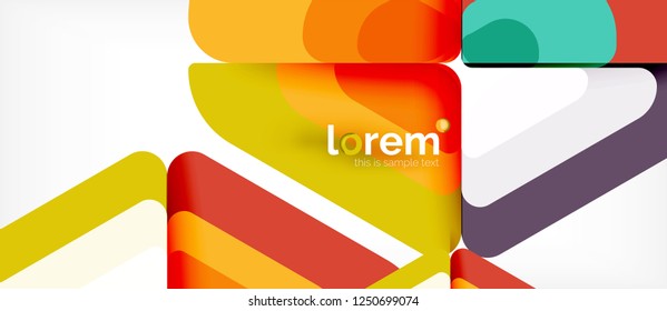 Fondo abstracto - formas geométricas multicolores diseño moderno. Plantilla de diseño abstracto de moda para presentación de negocios o tecnología o portada de folletos web, fondo de pantalla. Ilustración del vector