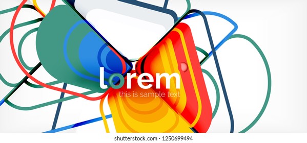 Abstract background - multicolored geometric shapes modern design. Trendy abstract layout template for business or technology presentation or web brochure cover, wallpaper. Vector illustration