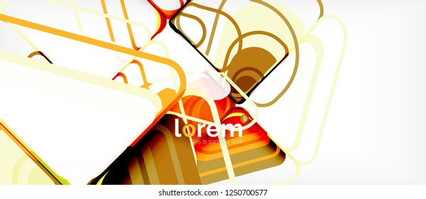 Fondo abstracto - formas geométricas multicolores diseño moderno. Plantilla de diseño abstracto de moda para presentación de negocios o tecnología o portada de folletos web, fondo de pantalla. Ilustración del vector