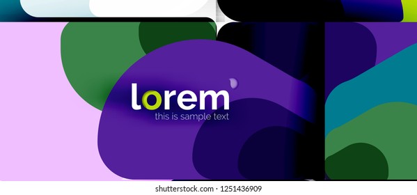 Abstrakter Hintergrund - mehrfarbige geometrische Formen, modernes Design. Trendy abstrakte Layout-Vorlage für Geschäfts- oder Technologiepräsentation oder Web-Broschüre Titelbild, Bildschirmhintergrund. Vektorgrafik