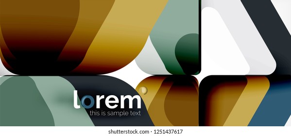 Abstrakter Hintergrund - mehrfarbige geometrische Formen, modernes Design. Trendy abstrakte Layout-Vorlage für Geschäfts- oder Technologiepräsentation oder Web-Broschüre Titelbild, Bildschirmhintergrund. Vektorgrafik