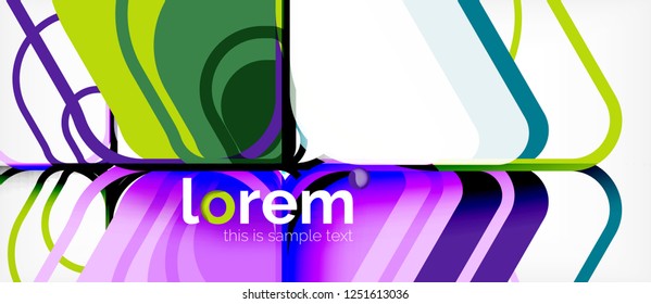 Fondo abstracto - formas geométricas multicolores diseño moderno. Plantilla de diseño abstracto de moda para presentación de negocios o tecnología o portada de folletos web, fondo de pantalla. Ilustración del vector