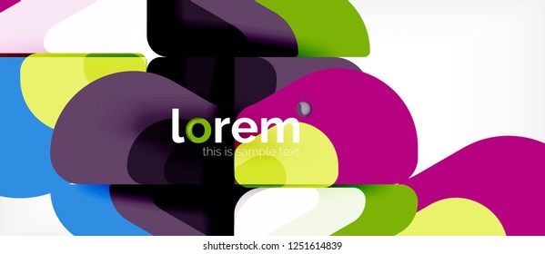 Fondo abstracto - formas geométricas multicolores diseño moderno. Plantilla de diseño abstracto de moda para presentación de negocios o tecnología o portada de folletos web, fondo de pantalla. Ilustración del vector