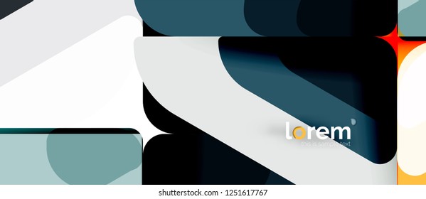 Abstrakter Hintergrund - mehrfarbige geometrische Formen, modernes Design. Trendy abstrakte Layout-Vorlage für Geschäfts- oder Technologiepräsentation oder Web-Broschüre Titelbild, Bildschirmhintergrund. Vektorgrafik