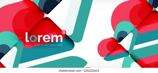 Fondo abstracto - formas geométricas multicolores diseño moderno. Plantilla de diseño abstracto de moda para presentación de negocios o tecnología o portada de folletos web, fondo de pantalla. Ilustración del vector