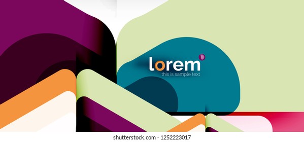 Fondo abstracto - formas geométricas multicolores diseño moderno. Plantilla de diseño abstracto de moda para presentación de negocios o tecnología o portada de folletos web, fondo de pantalla. Ilustración del vector