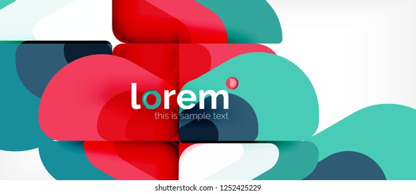 Fondo abstracto - formas geométricas multicolores diseño moderno. Plantilla de diseño abstracto de moda para presentación de negocios o tecnología o portada de folletos web, fondo de pantalla. Ilustración del vector