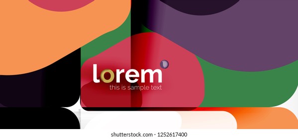 Fondo abstracto - formas geométricas multicolores diseño moderno. Plantilla de diseño abstracto de moda para presentación de negocios o tecnología o portada de folletos web, fondo de pantalla. Ilustración del vector