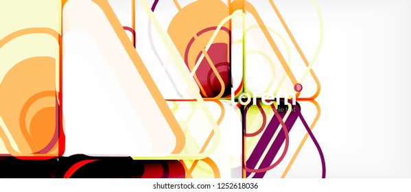 Abstrakter Hintergrund - mehrfarbige geometrische Formen, modernes Design. Trendy abstrakte Layout-Vorlage für Geschäfts- oder Technologiepräsentation oder Web-Broschüre Titelbild, Bildschirmhintergrund. Vektorgrafik
