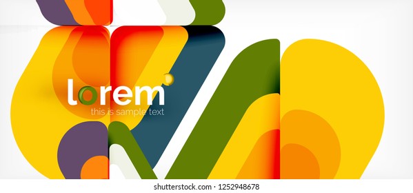Abstrakter Hintergrund - mehrfarbige geometrische Formen, modernes Design. Trendy abstrakte Layout-Vorlage für Geschäfts- oder Technologiepräsentation oder Web-Broschüre Titelbild, Bildschirmhintergrund. Vektorgrafik