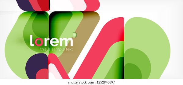Abstrakter Hintergrund - mehrfarbige geometrische Formen, modernes Design. Trendy abstrakte Layout-Vorlage für Geschäfts- oder Technologiepräsentation oder Web-Broschüre Titelbild, Bildschirmhintergrund. Vektorgrafik