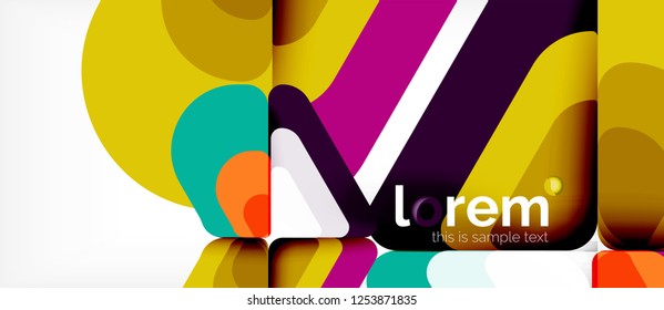 Abstract background - multicolored geometric shapes modern design. Trendy abstract layout template for business or technology presentation or web brochure cover, wallpaper. Vector illustration